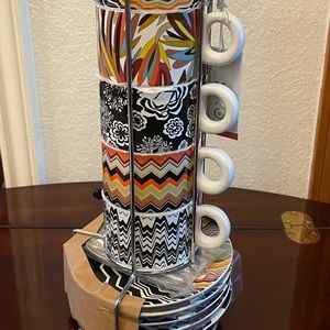 NEW MISSONI for Target Stoneware Stacking Espresso Mug Set w/ Spoons (16 pc Set)